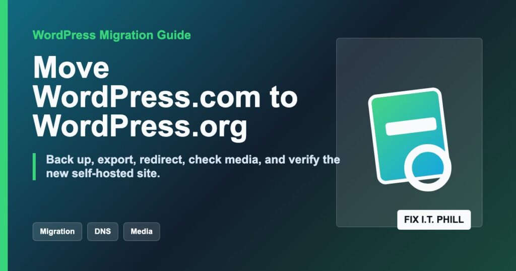 WordPress.com to WordPress.org migration checklist