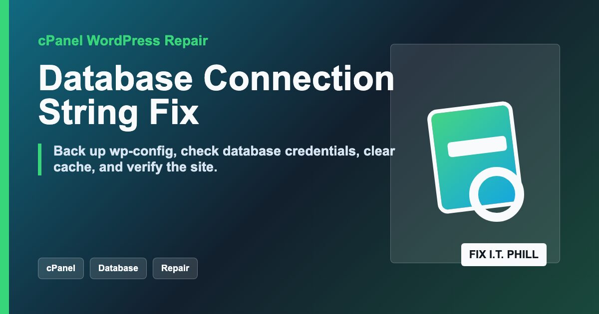 Fix WordPress Database Connection Errors: A Safe cPanel Checklist
