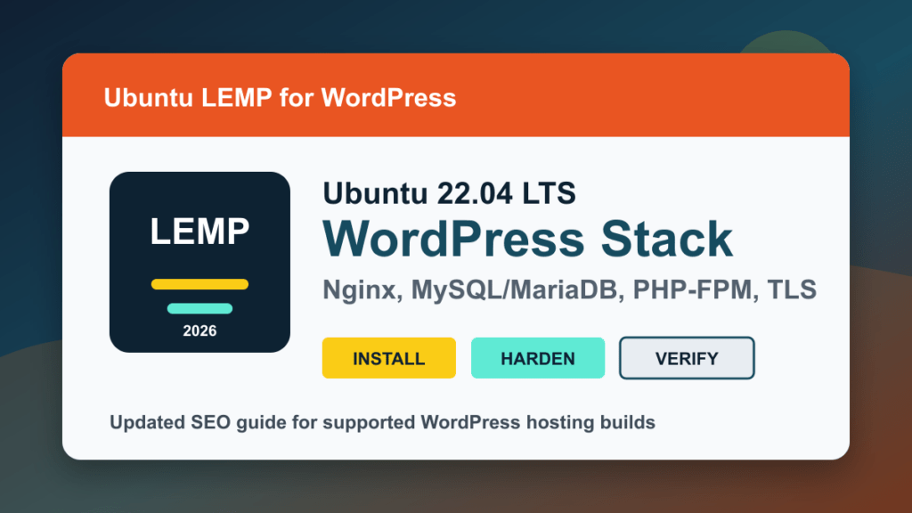 Ubuntu 22.04 LTS LEMP WordPress install checklist with Nginx PHP-FPM MySQL TLS hardening and CDN planning