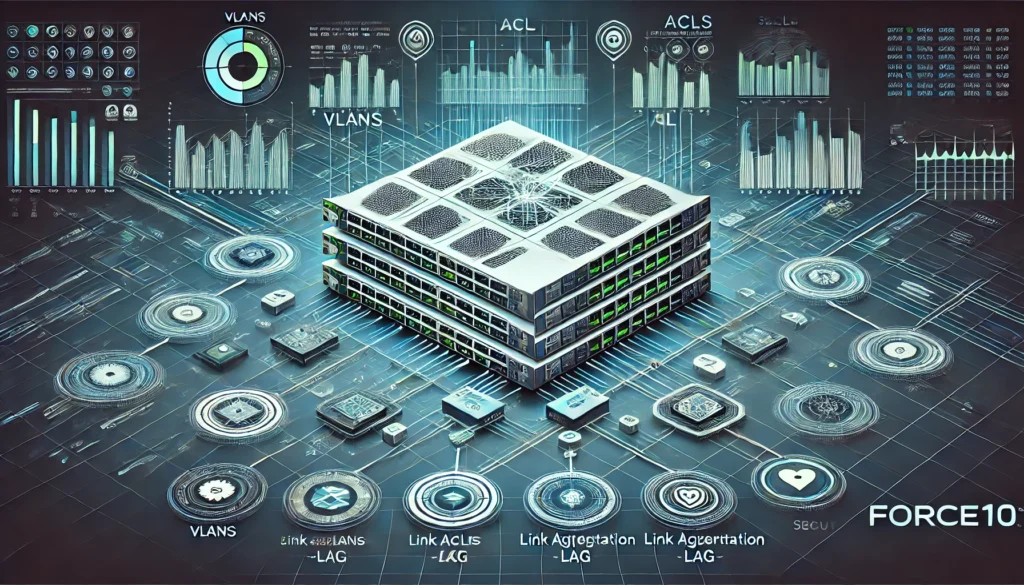 Advanced Force10 switch configurations showing VLANs, ACLs, and LAG for secure and efficient networks.