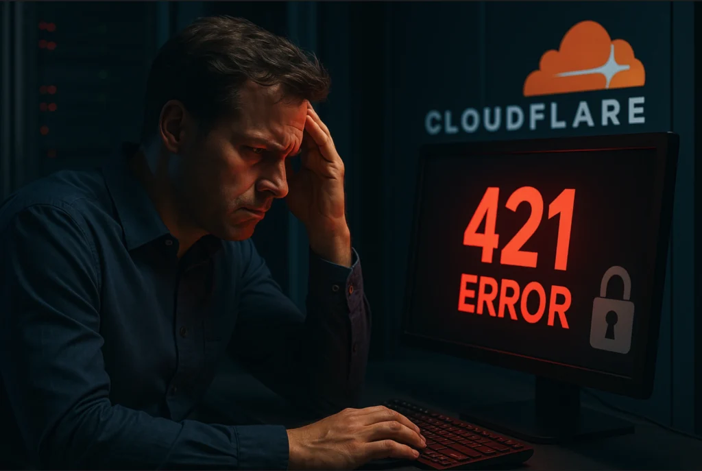 Cloudflare 421 Misdirected Request error on server monitor with SSL warning
