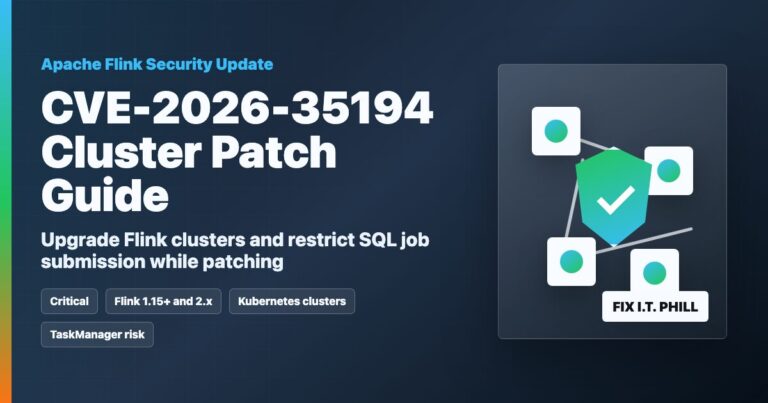 Apache Flink CVE-2026-35194 cluster patch guide for Kubernetes, Docker, and shared analytics environments