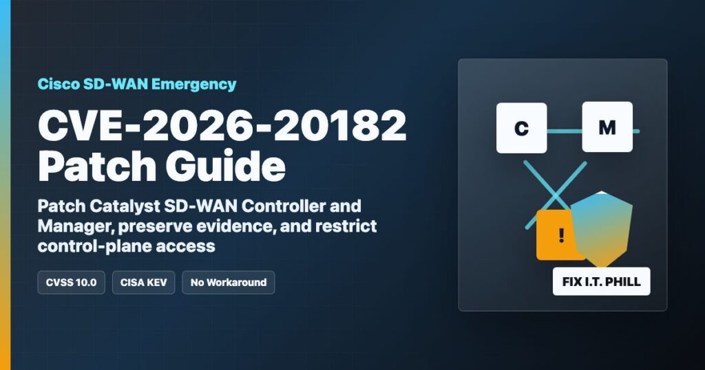 Cisco Catalyst SD-WAN Controller protected with CVE-2026-20182 emergency patch and CISA KEV guidance