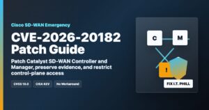 Cisco Catalyst SD-WAN Controller protected with CVE-2026-20182 emergency patch and CISA KEV guidance