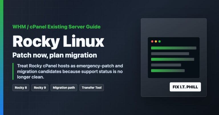 Rocky Linux WHM and cPanel CVE patch and migration guide for existing servers