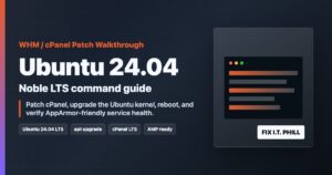 Ubuntu 24.04 WHM and cPanel CVE patch walkthrough with apt kernel update commands