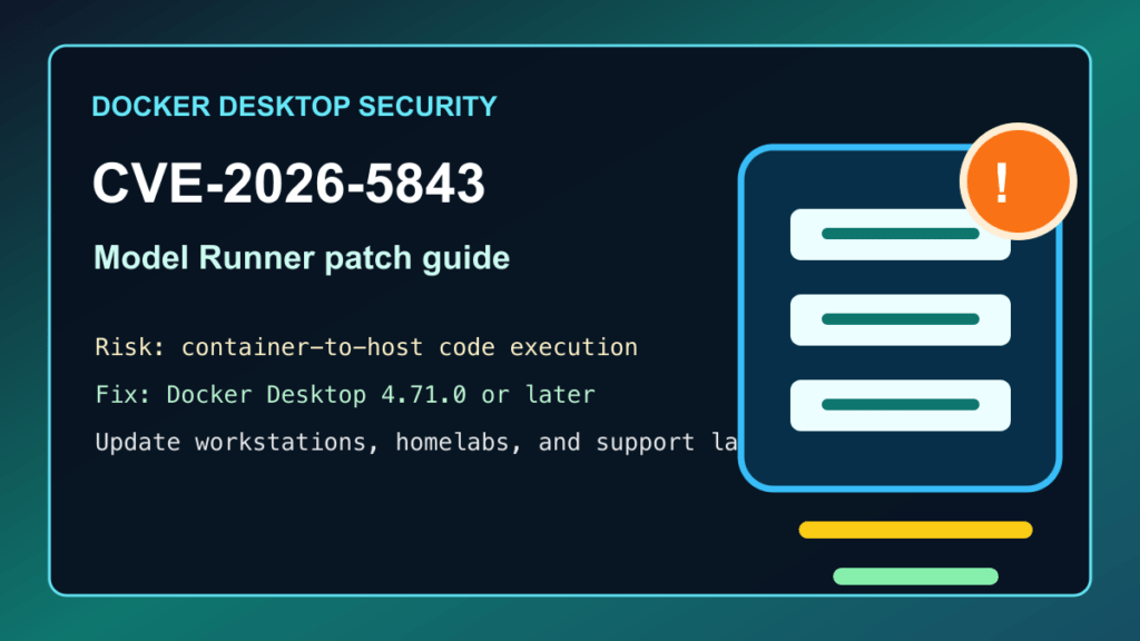 Docker Desktop CVE-2026-5843 Model Runner patch guide for admin workstations and homelabs