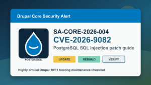 Drupal Core CVE-2026-9082 SA-CORE-2026-004 PostgreSQL SQL injection patch guide for hosting administrators