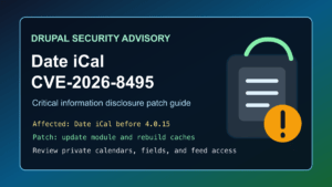 Drupal Date iCal CVE-2026-8495 critical information disclosure patch guide