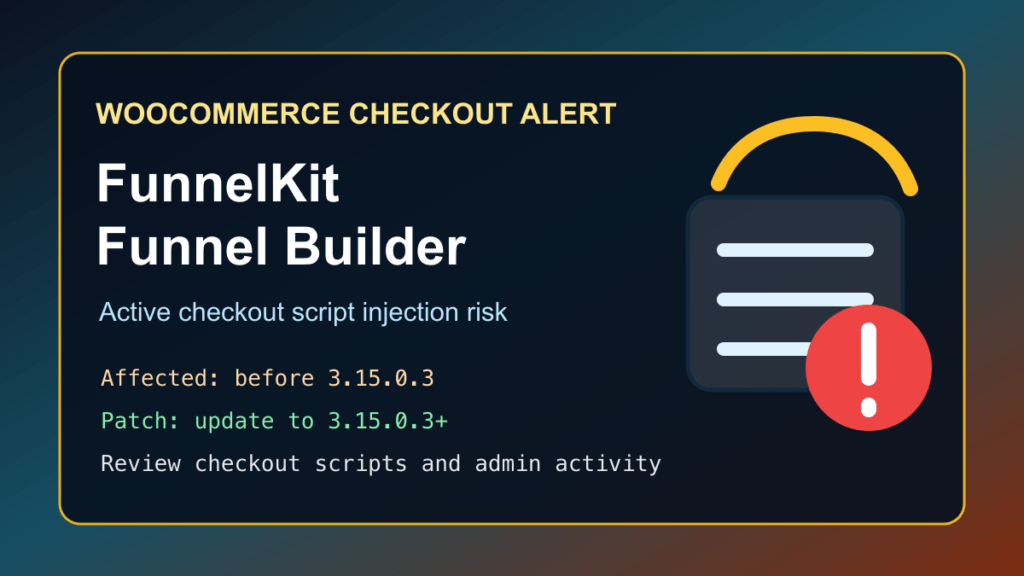 FunnelKit Funnel Builder WooCommerce checkout vulnerability patch guide for version 3.15.0.3