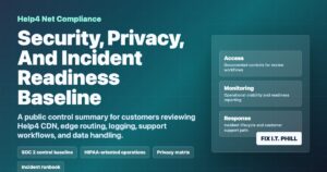 Help4 Net compliance baseline for security privacy incident response SOC 2 controls and HIPAA oriented operations