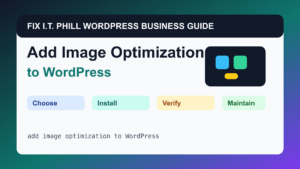How to Add Image Optimization to WordPress tutorial for WordPress business plugin setup, backups, verification, and maintenance