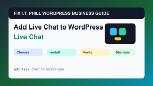 How to Add Live Chat to WordPress tutorial for WordPress business plugin setup, backups, verification, and maintenance