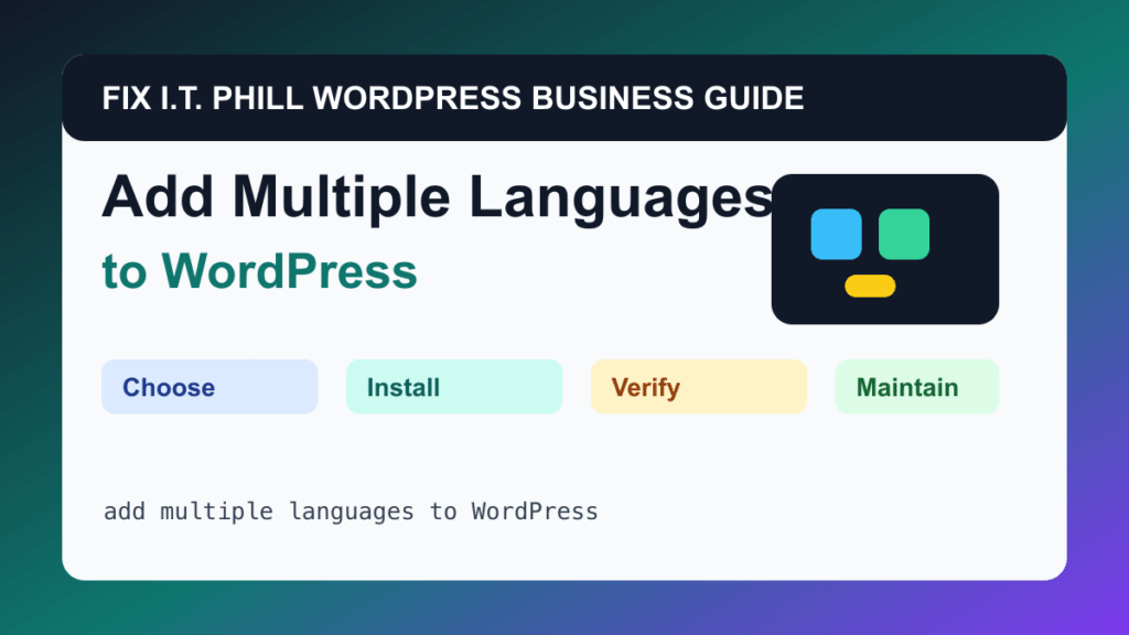 How to Add Multiple Languages to WordPress tutorial for WordPress business plugin setup, backups, verification, and maintenance