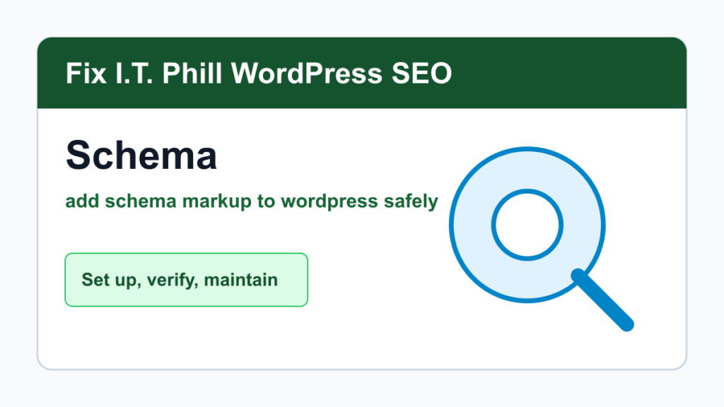 How to Add Schema Markup to WordPress Safely tutorial for WordPress SEO setup, verification, backups, and maintenance
