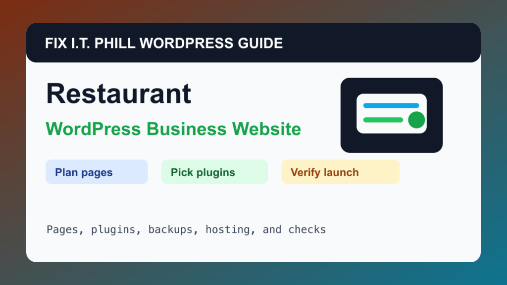 How to Build a WordPress Website for a Restaurant or Cafe tutorial for business WordPress setup, plugins, hosting, backups, and verification