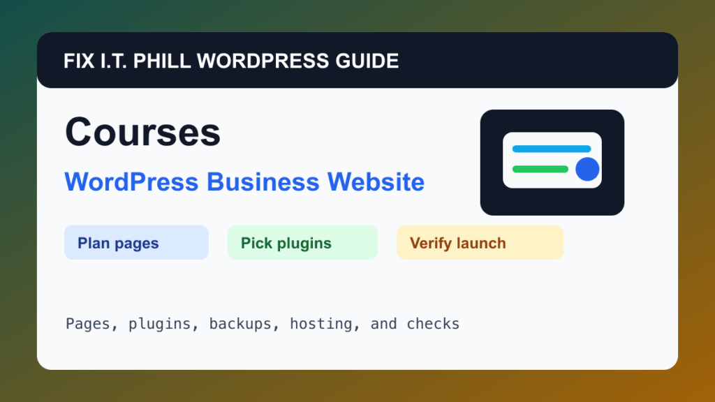 How to Build a WordPress Website for a School, Course, or Training Program tutorial for business WordPress setup, plugins, hosting, backups, and verification