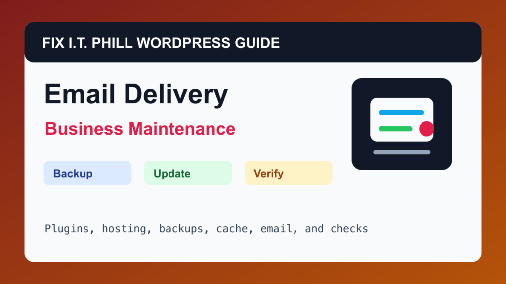 How to Check WordPress Email Delivery After Updates WordPress maintenance tutorial for plugins, hosting, backups, cache, and verification
