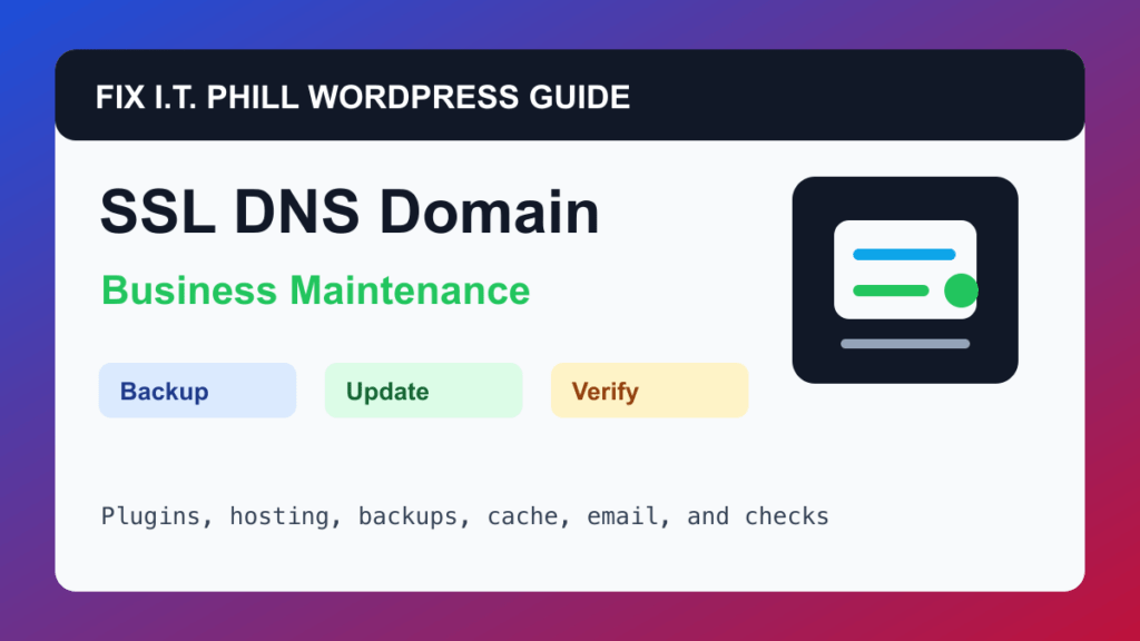 How to Check WordPress SSL, DNS, and Domain Renewal WordPress maintenance tutorial for plugins, hosting, backups, cache, and verification