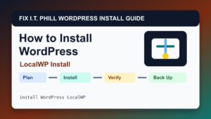 How to Install WordPress Locally with LocalWP installation tutorial showing setup, verification, SSL, backups, and first-hour checks