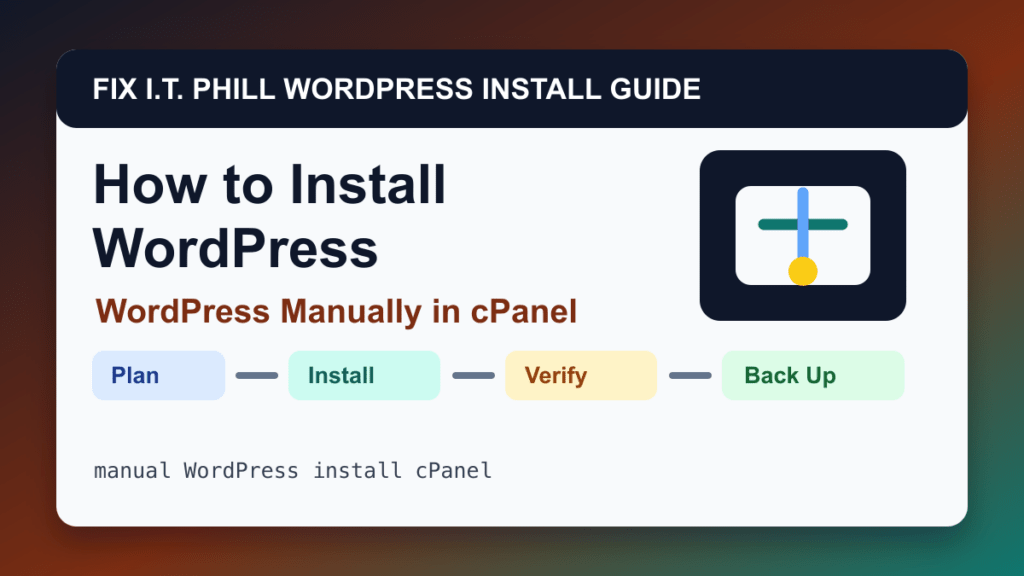 How to Install WordPress Manually in cPanel installation tutorial showing setup, verification, SSL, backups, and first-hour checks