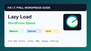 How to Lazy Load WordPress Images and Video WordPress performance tutorial for speed, cache, hosting, backups, and verification