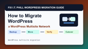 How to Migrate a WordPress Multisite Network migration tutorial showing backup, transfer, verification, and DNS cutover checks