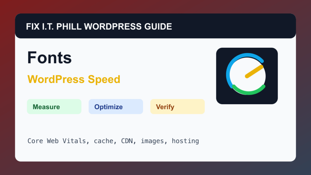 How to Optimize WordPress Fonts for Speed WordPress performance tutorial for speed, cache, hosting, backups, and verification