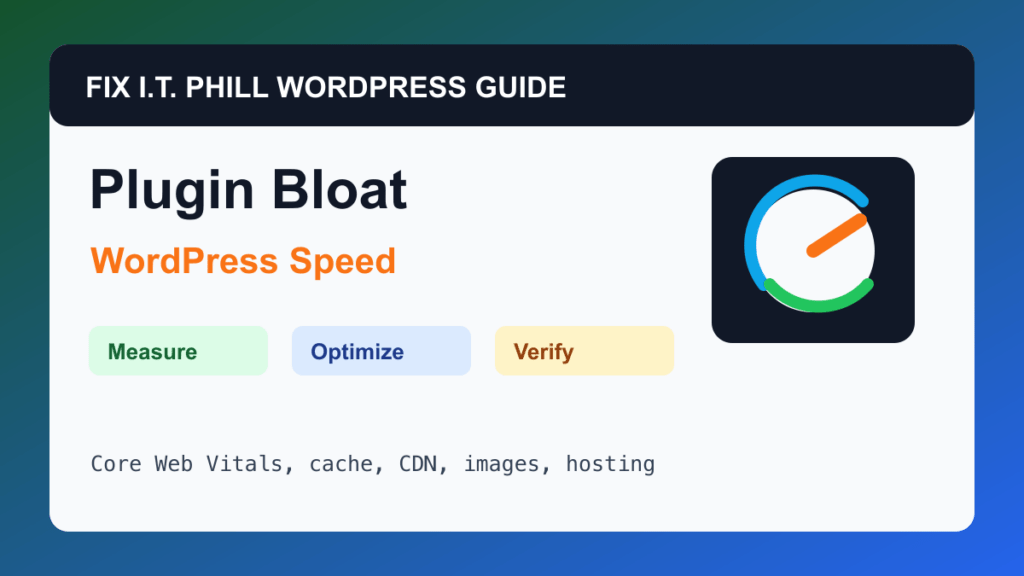 How to Reduce WordPress Plugin Bloat for Better Speed WordPress performance tutorial for speed, cache, hosting, backups, and verification