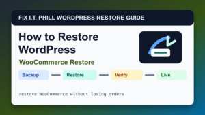 How to Restore WooCommerce Without Losing Orders restore tutorial showing backup restore verification and live-site checks