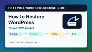 How to Restore WordPress by cPanel WP Toolkit restore tutorial showing backup restore verification and live-site checks