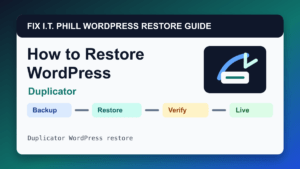 How to Restore WordPress by Duplicator restore tutorial showing backup restore verification and live-site checks