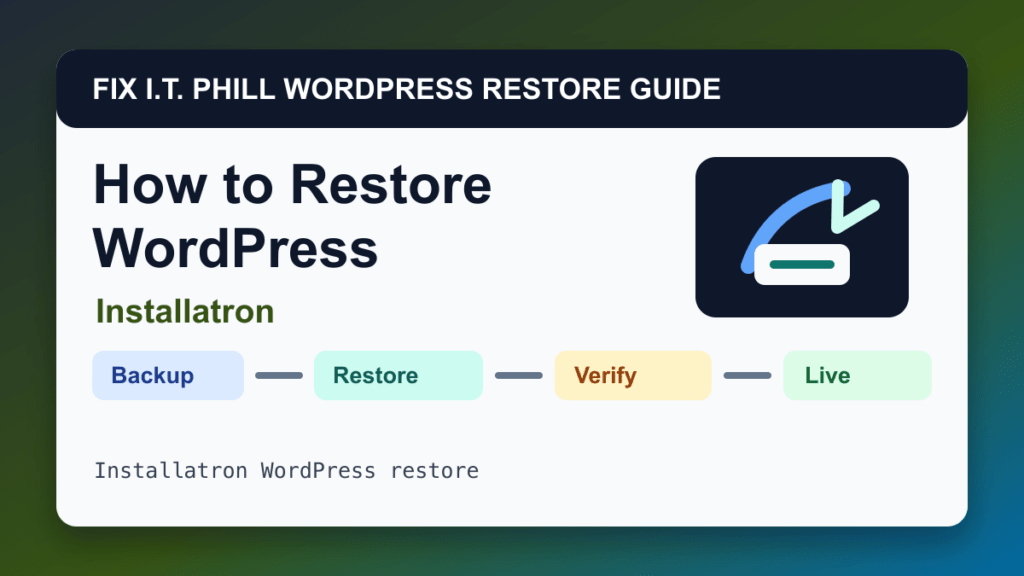 How to Restore WordPress by Installatron restore tutorial showing backup restore verification and live-site checks
