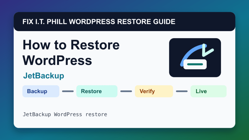 How to Restore WordPress by JetBackup restore tutorial showing backup restore verification and live-site checks