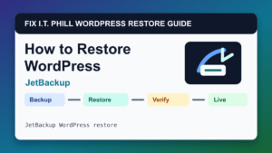 How to Restore WordPress by JetBackup restore tutorial showing backup restore verification and live-site checks