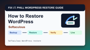How to Restore WordPress by Softaculous restore tutorial showing backup restore verification and live-site checks