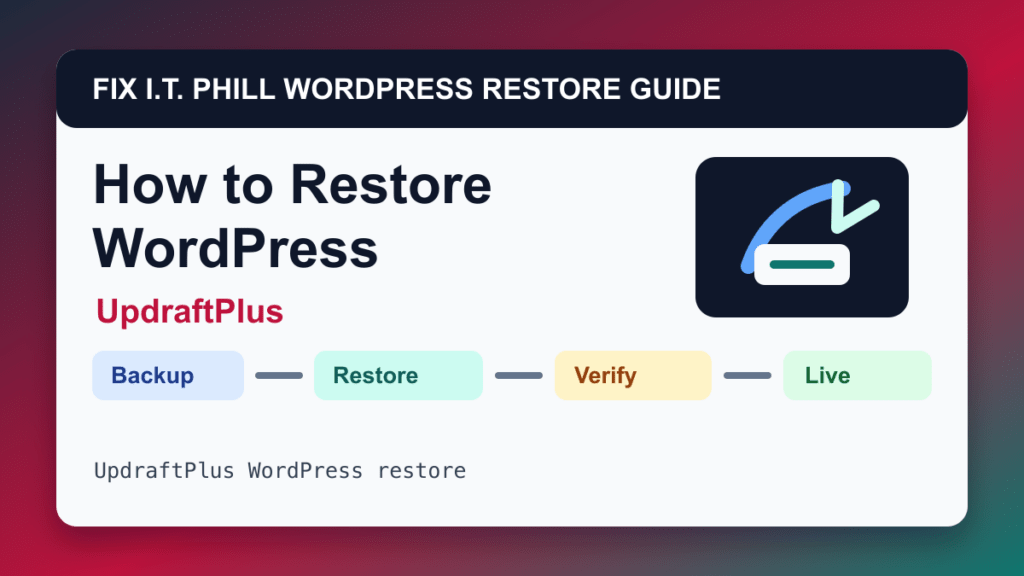 How to Restore WordPress by UpdraftPlus restore tutorial showing backup restore verification and live-site checks