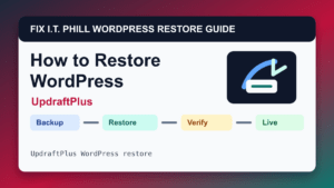 How to Restore WordPress by UpdraftPlus restore tutorial showing backup restore verification and live-site checks