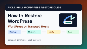 How to Restore WordPress on Managed Hosts restore tutorial showing backup restore verification and live-site checks