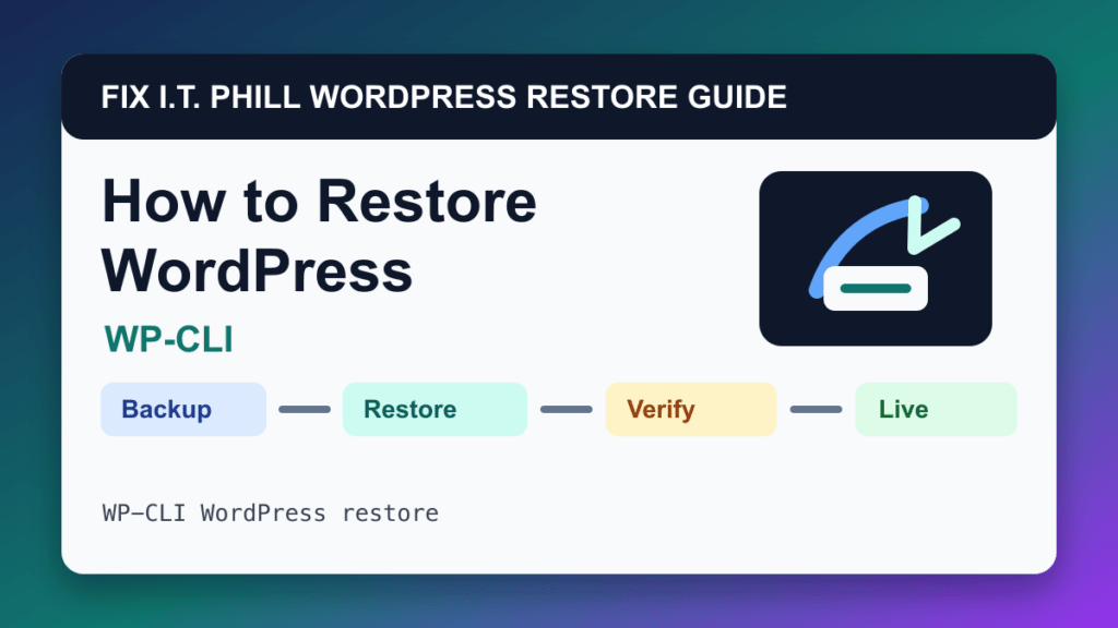 How to Restore WordPress with WP-CLI restore tutorial showing backup restore verification and live-site checks