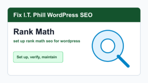 How to Set Up Rank Math SEO for WordPress tutorial for WordPress SEO setup, verification, backups, and maintenance