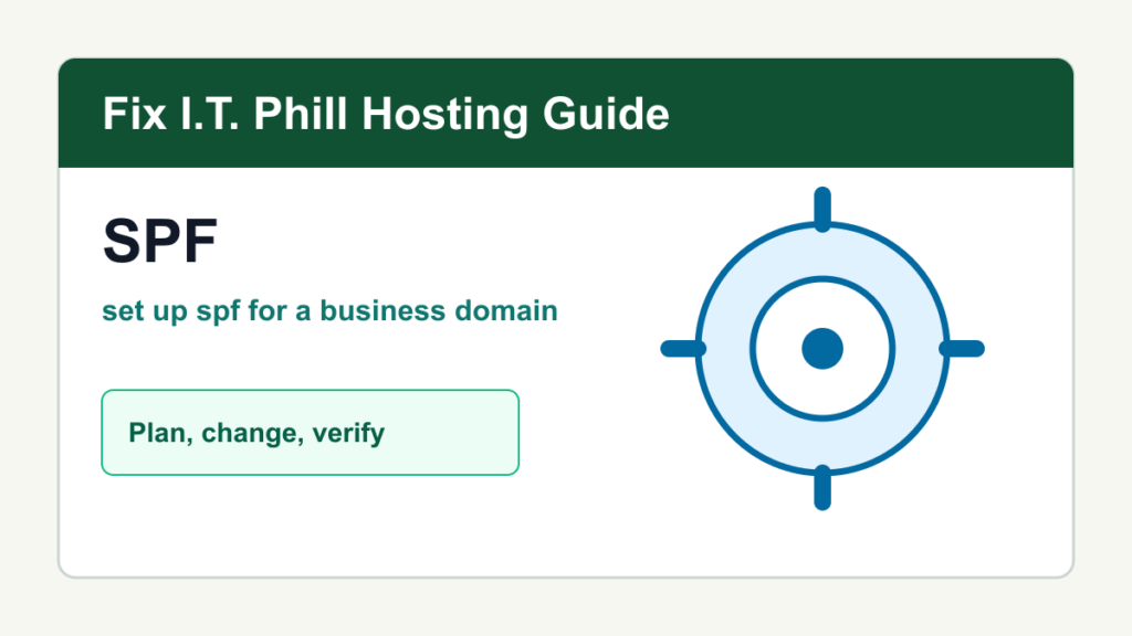 How to Set Up SPF for a Business Domain tutorial for domain, DNS, SSL, business email, WordPress, and hosting verification