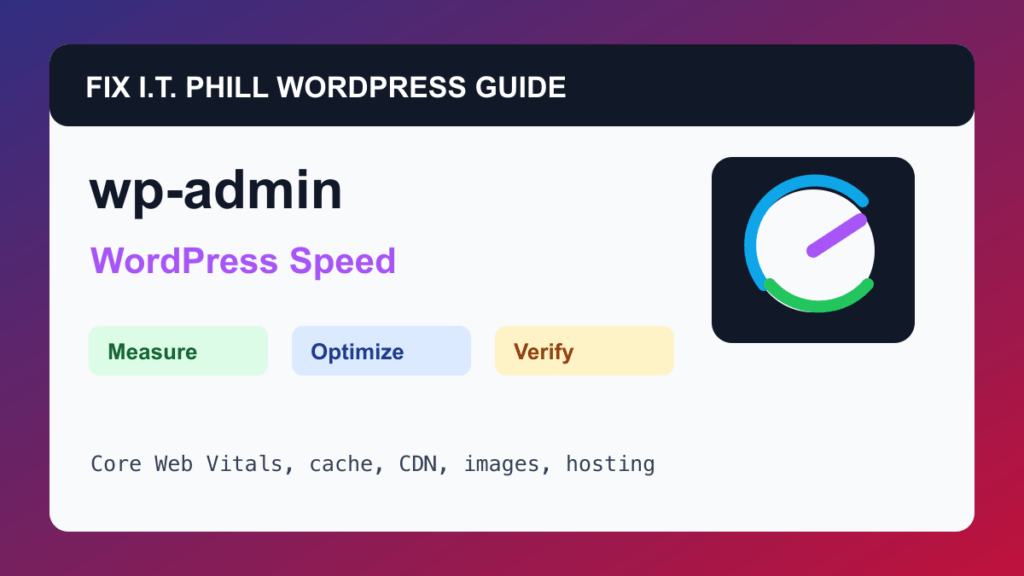 How to Speed Up WordPress Admin and wp-admin WordPress performance tutorial for speed, cache, hosting, backups, and verification