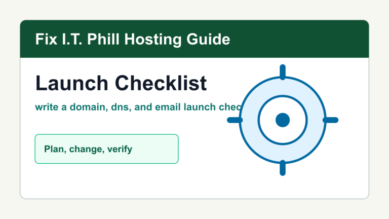 How to Write a Domain, DNS, and Email Launch Checklist for Clients tutorial for domain, DNS, SSL, business email, WordPress, and hosting verification