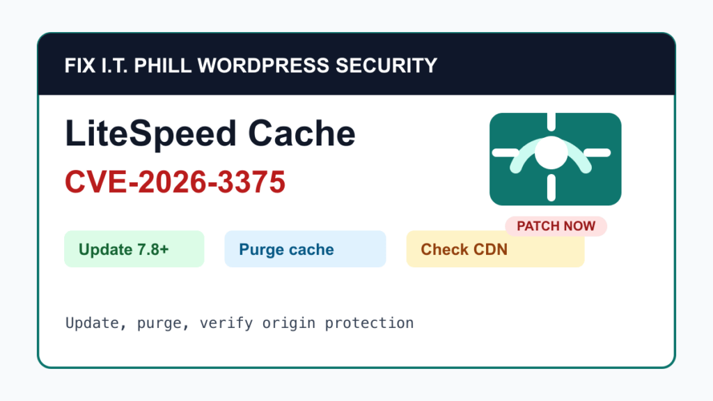 LiteSpeed Cache CVE-2026-3375 WordPress patch checklist for CDN origin exposure and cache verification
