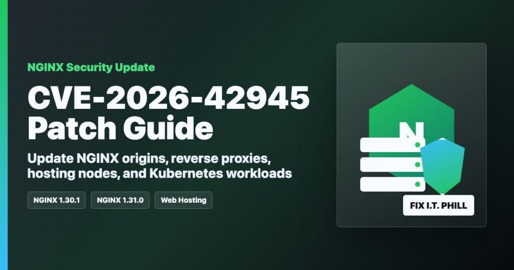 NGINX reverse proxy protected with May 2026 CVE-2026-42945 patch guidance for hosting servers