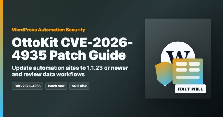WordPress automation plugin security guide for OttoKit CVE-2026-4935 patching and safe data workflow review