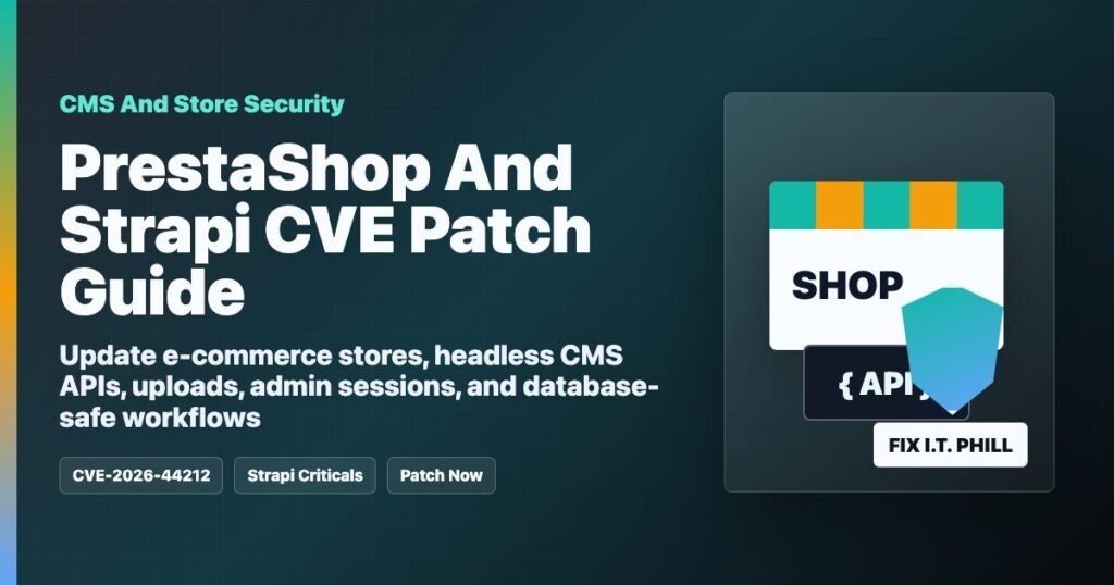 PrestaShop store and Strapi API protected with critical CMS CVE patch guidance