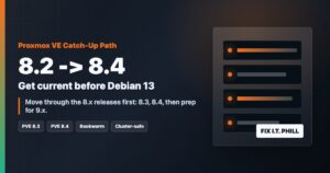 Proxmox VE 8.2 to 8.4 catch-up path before upgrading to Debian 13 based Proxmox VE 9