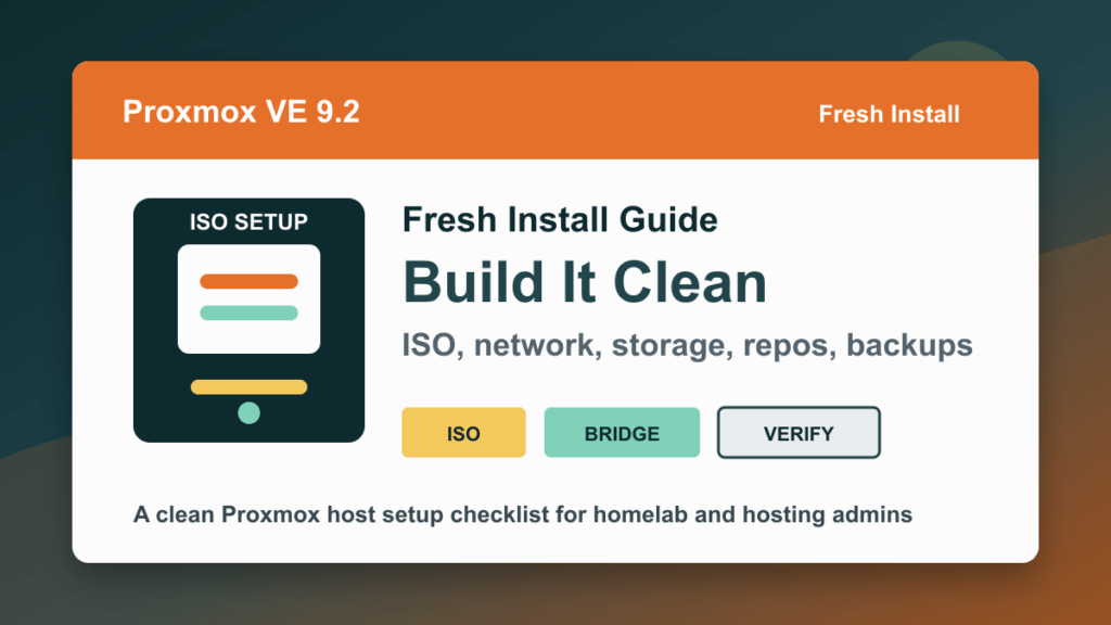 Proxmox VE 9.2 fresh install guide for ISO network storage repositories and backups